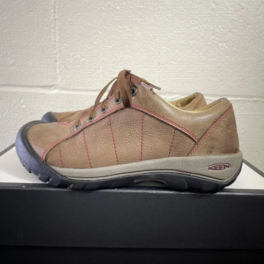 Keen Presidio Brown Leather Comfort Walking Shoes Lace up Women's‎ 8.5 US/6 UK